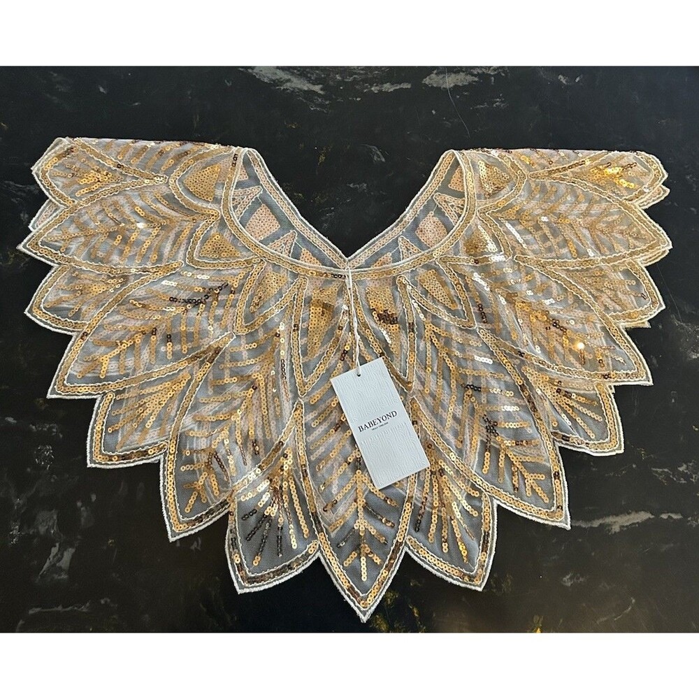 Vintage Beaded Shrug Ladies Sequin Holiday Shawl Cover Ups Costume Flapper w/tag